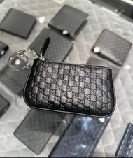 英國outlet預購 英國代購 Gucci leather keyring card case Black GG logo coins case card holder GUCCISSIMA 壓紋 扣