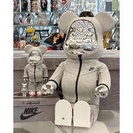 [Pre-Order] BE@RBRICK x Nike Silver Chrome with clothes 100%+400%/1000% bearbrick