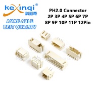 (10pcs) PH2.0 Connector 2P 3P 4P 5P 6P 7P 8P 9P 10P 11P 12Pin Horizontal Vertical Type SMD Terminal 