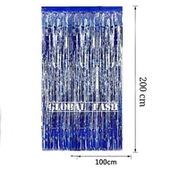 Dark blue foil backdrop / tassel curtain / foil fringe curtain / foil curtain / curtain slinger / cu