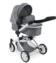 Bayer Chic 2000 - Mika Doll's Pram, 2-in-1 Combination Doll Pram for Children from 4 to 8 Years, Jea