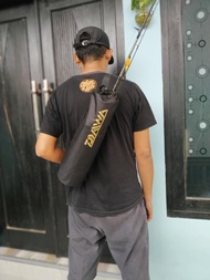 Tas pancing singgle reel model tabung serut minimalis simple untuk 1 joran panjang 55cm 80cm 100cm