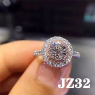 Nữ One Carat Đơn Giản Moissanite Nhẫn 6 Móng Vuốt Thiết Lập 8 Trái Tim 8 Mũi Tên Thiết Kế Thời Trang