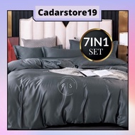 CADAR HOTEL PREMIUM 100% COTTON 7 in 1 High Quality Fitted Bedsheet With Comforter Set (Queen/King) 