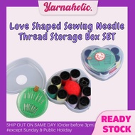 Stationery- Love Shaped Sewing Needle Thread Storage Box SET (9 sewing threads) / kotak jarum jahit/