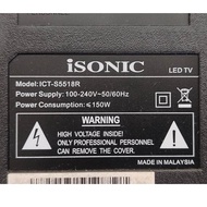 ISONIC ICT-S5518R MAINBOARD POWERBOARD TCON IR INTERFACE