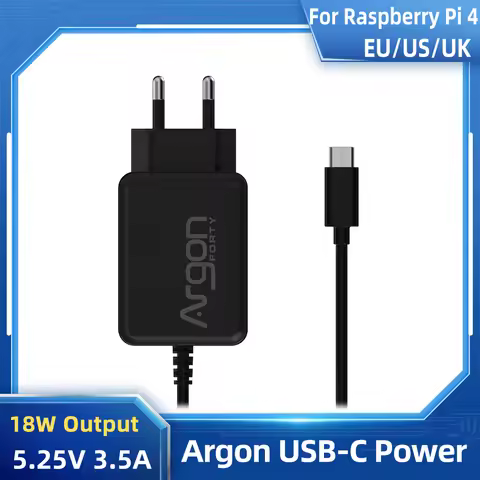Raspberry Pi 4 Argon Type-C Power Supply 18W 5.25V 3.5A Power Adapter for Argon One V2 M.2 Case Pi 4