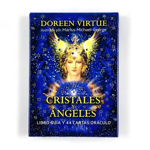 Spanish Version Crystals Angel Oracle Cards 44 Cards Deck 10.4*7.4cm Fate Divination Meditation Boar