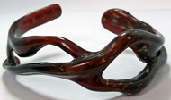 Gelang akar bahar merah kristal combong kacamata asli natural