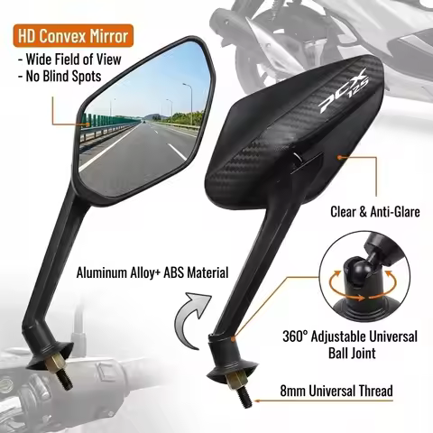 Easy Installation Carbon Fiber Motorcycle Rearview Mirror For Honda PCX150 PCX125 PCX 125 PCX 150 PC