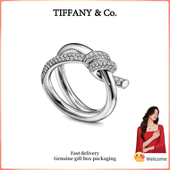 (New) Womens Fashion rings s925 sterling silver Knot Series Diamond Double Row Ring Valentines Day h
