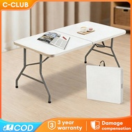 C - 𝙄𝙣 𝙎𝙩𝙤𝙘𝙠 4FT/5FT/6FT Outdoor Foldable Table Banquet Table Dining Folding Table Meja Lipat Heavy 