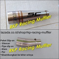 Knalpot motor SC project sarang lebah slip on for Ninja 250 R FI RR Mono Z250 R25 MT25 CBR250RR New