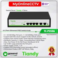 Tiandy TC-P3S06 4+2 Smart POE Switch Hub IP Camera CCTV - SPEC:F/0420/AT/55Tidy TC-P3S06 4+2 Smart P