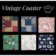 ( 1PCS ) Thin Type Handmade DIY Vintage Fabric Coaster 10x10cm / Cup Coaster/ Cup Coaster
