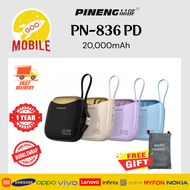 [3C Certified]  Pineng Original PN836PD (20000mAh) Built-In Cable | Digital Display 22.5W | Fast Cha
