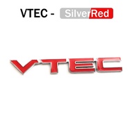 Emblem Logo VTEC Letter Car Auto Decorative Rear Trunk Emblem Badge Sticker Decal For Honda