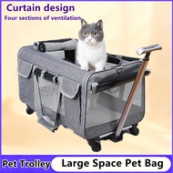 Pet Trolley Pet Sling Carrier Pet Bags Dog Carrier Cat Carrier with Trolley Portable Pet Carrier Tra