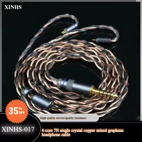 XINHS 4 Core Rose Gold 7N UPOcc Graphene 0.78mm 2Pin HiFi In Ear Headphone Upgrade Cable Suitable Fo