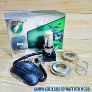30 Watt H4 H6 3-Sided Motorcycle LED Lights, AC DC Motorcycle LED Bulbs, RTD M02D Motorcycle Bulbs