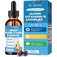 15-in-1 Liposomal Vitamin B Complex Pro Sugar-free B Complex Drops with B1, B2, B3 Niacinamide, Chol