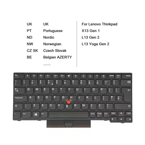 Laptop Keyboard For Lenovo ThinkPad L13 / L13 Yoga Gen 2, X13 Gen 1 UK Portuguese Nordic Norwegian C