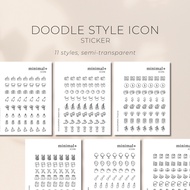 Minimal Doodle Icon Planner Journal Sticker