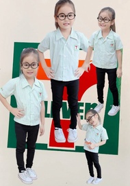 ชุดพนักงานเซเว่น ชุด7-11 เสื้อเซเว่นคอปก ชุดอาชีพเด็ก ชุดเด็ก