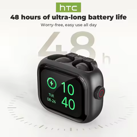 AI Translator Wireless Bluetooth Earphones HTC NE40 Original LED Touch Screen Earbud HiFi Sound Nois