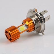 Motorcycle 3-Sided COB Headlight H4/BA20D/HM6 6500K 18W White Fog Light Bulb Aluminum for Car/Moto