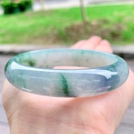 冰種 天然翡翠 緬甸 A玉 玉鐲 • 冰種藍紫飄花翡翠貴妃鐲