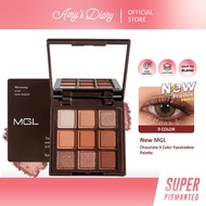 AMY'S DIARY Chocolate 9 Color Eyeshadow Palette Matte and Glitter By MGL Pigmented Lasting