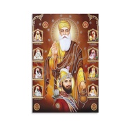 BLUDUG Guru Nanak And Ten Sikh Gurus Canvas Art Poster Canvas Print Poster (2) Canvas Painting Wall 