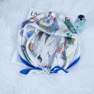 Turban Age-Reducing Western Style Scarf Chinese New Year Multifunctional Silk Scarf 100% Satin Mulbe