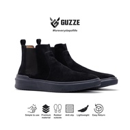 Guzze Axton Black Heritage Men's Casual Suede Chelsea Boots