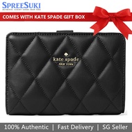 Kate Spade Wallet Carey Smooth Quilted Leather Medium Wallet Black # KA591