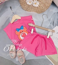 Bộ cotton tàu gấu dâu cho bé gái