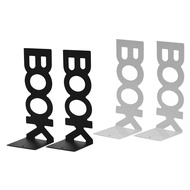 [szluzhen3gv] 1 Pair Decorative Metal Bookends Accountant Shelf Non Slip Book Stoppers for Office Bo