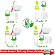 🔥READY STOCK🔥 Combo 4 in 1 Baby Feeding Baby Bowl Silicon Bottle Nipple Fruit Baby Thoothbrush / Set
