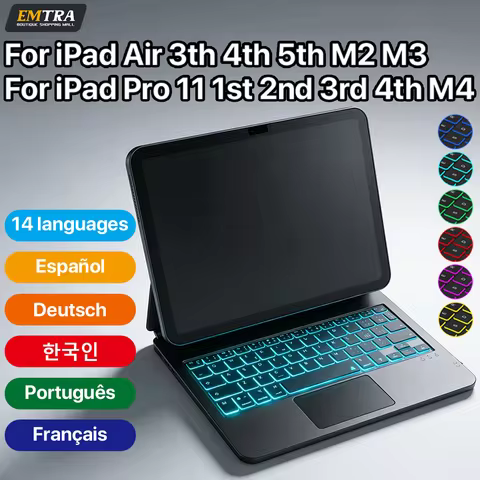 Wireless Bluetooth Backlight Keyboard For iPad Pro11 1st 2nd 3rd 4th M4 For iPad Air 3th 4th 5th M2 