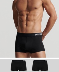 Superdry Organic Cotton Trunk Offset Double Pack - Black/Black Optic