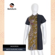 Batik Keris Sackdress Lengan Pendek Krah Shanghai Burung Hong
