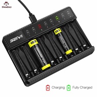 Timekey-Beston 8 Slot Fast Smart Intelligent Lithium Battery Charger for 1.5V AA AAA Rechargeable Ba
