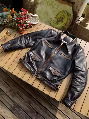 Tailor Brando Full-Grain Vegetable-Tanned Tea Core Horsehide Men's Short Genuine Leather Hartmann Pi