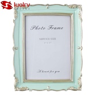 LUOLRV Vintage Picture Frames, Light Blue Green White Gold Room Decor, Gorgeous for 5x7 inch Picture