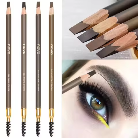 Wild Line Eyebrow Pencil High Quality Pull Eyebrow Pencil Waterproof Hard Core Flat Head Pencil Whit