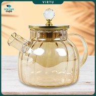 One Two Cups Teapot Pitcher Teapot Heat Resistant Borosilicate Fire 1L - BR-383