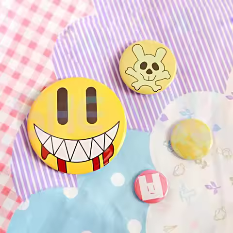 Hot DRAMAtical Murder DMMD NOIZ Buttons Cosplay Badges Smile Blood Bunny Rabbit 4pcs Set