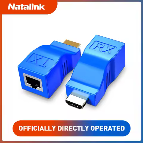 Natalink HDMI to RJ45 Adapter 30M Lossless Single Cable Extender HDMI to RJ45 Cat5e/6 Ethernet Conve