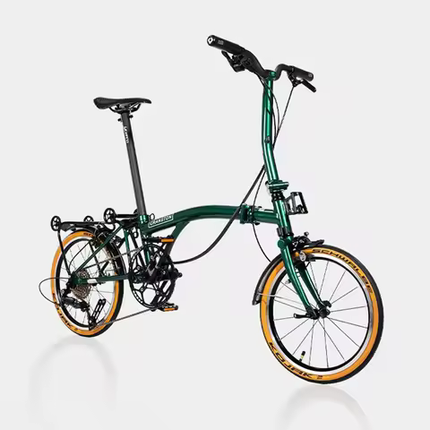 CRANSTON 16inch 9speed Triple Folding Bike Aluminum Alloy Frame Disc Brake 8.5kg Lightweight and Por